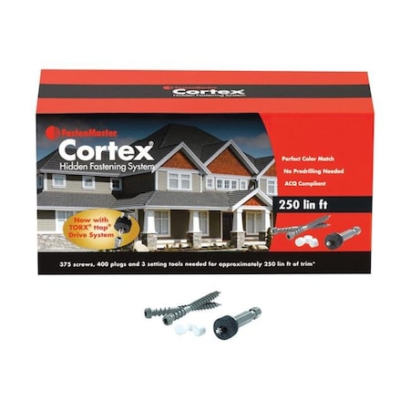 Fastenmaster Fastenmaster 5957733 Cortex No.20 x 2 in. Torx TTAP Star Head Smooth Carbon Steel Trim Screws & Plugs Kit - 375 Per Box 5957733